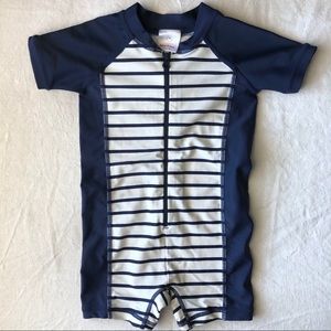 Hanna Andersson Boys One-piece Zip-up Swim Suit